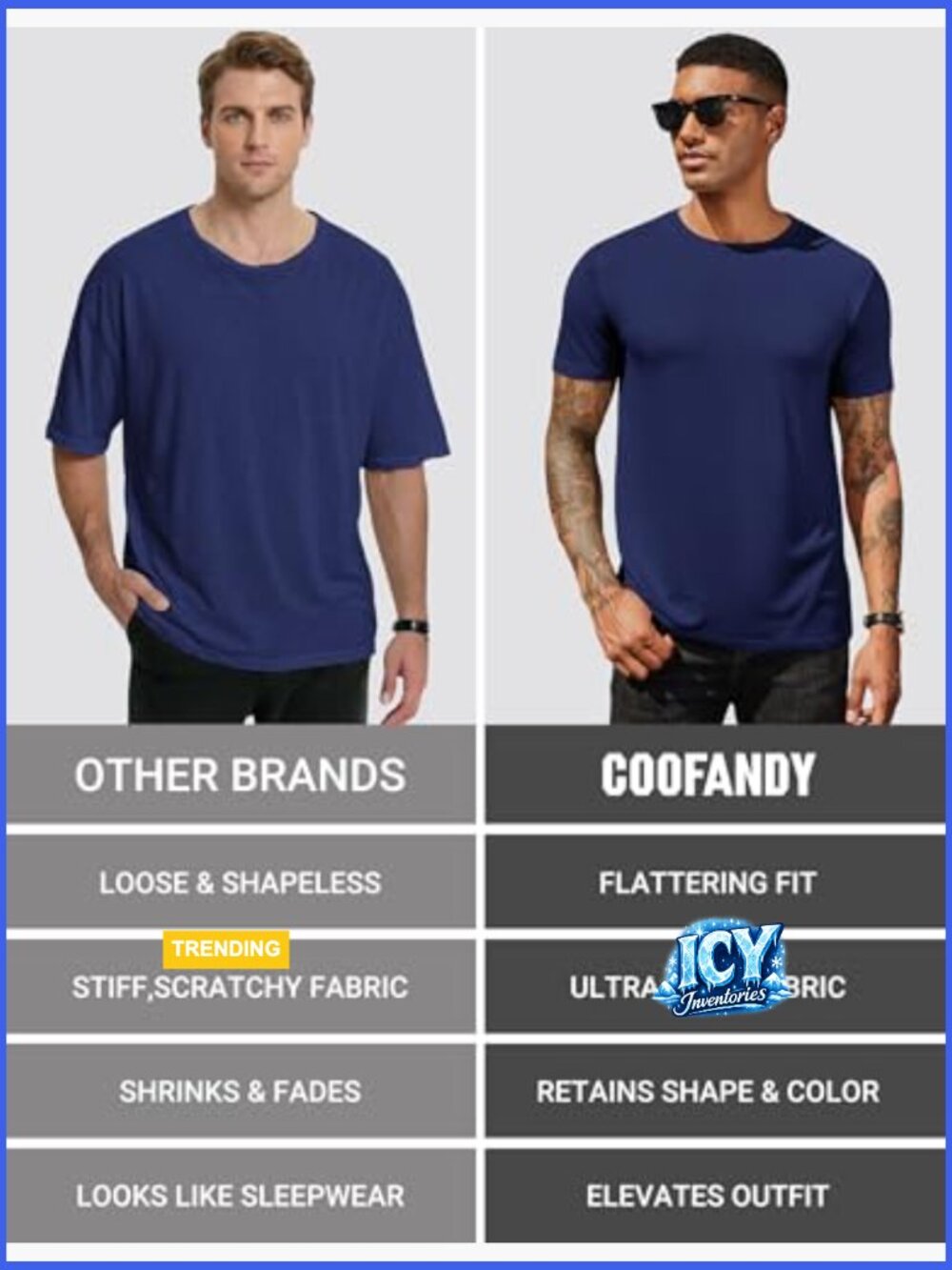 Short Sleeve Crew Neck T-Shirt, Recycled Polyester Blend, Regular Fit - Picture 6 of 7